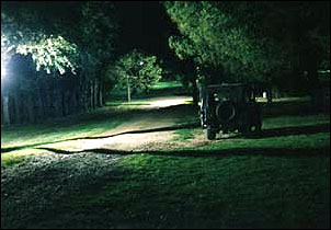 El parque iluminado.